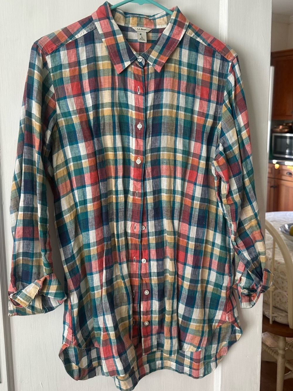 LL Bean women’s boyfriend style linen blouse